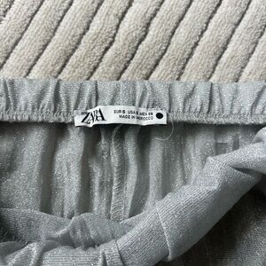 Zara Sheer Silver Skirt